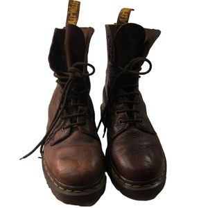 Dr. Martens Brown Leather Combat Boots